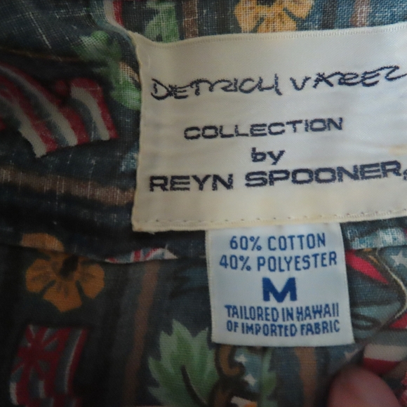 Reyn Spooner Dietrich Varez Hawaiian Shirt USA Flag Men's Size M - Picture 5 of 5